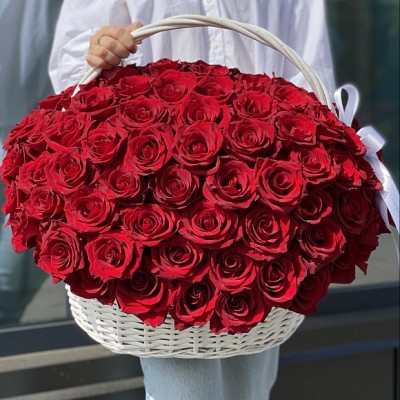 Корзина "101 красная роза премиум"
