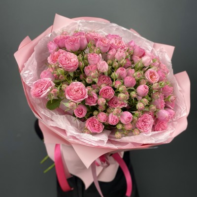 Букет "Розовый щербет" из 11 пионовидных роз